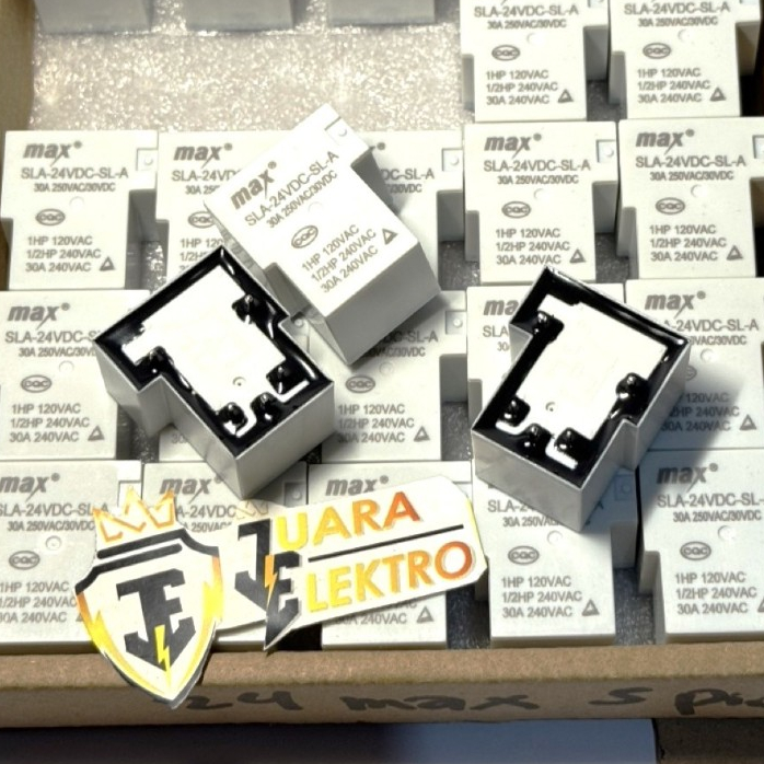 RELAY 24 VOLT 5 PIN MAX (KODOK) PUTIH | Rilay 24V (Relay Kodok SLA 24V DC 5 Kaki) PUTIH MAX