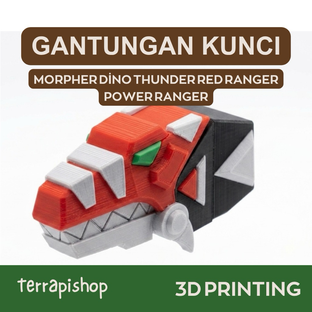 Gantungan Kunci Morpher Power Ranger Dino Thunder Red Ranger/ Keychain/ 3D Printing