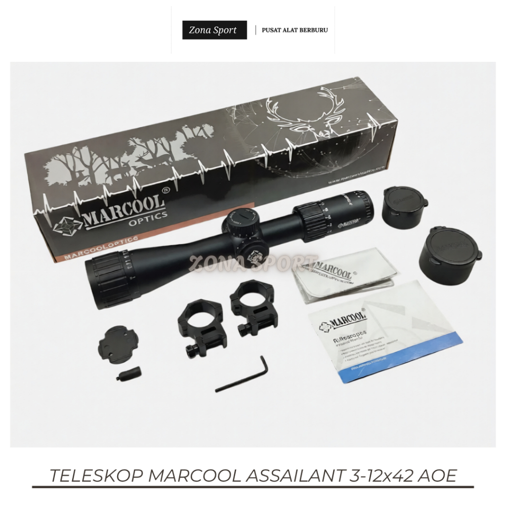 TELESKOP MARCOOL ASSAILANT 3-12x42 AOE ORIGINAL TEROPONG BERKUALITAS SUPER JERNIH
