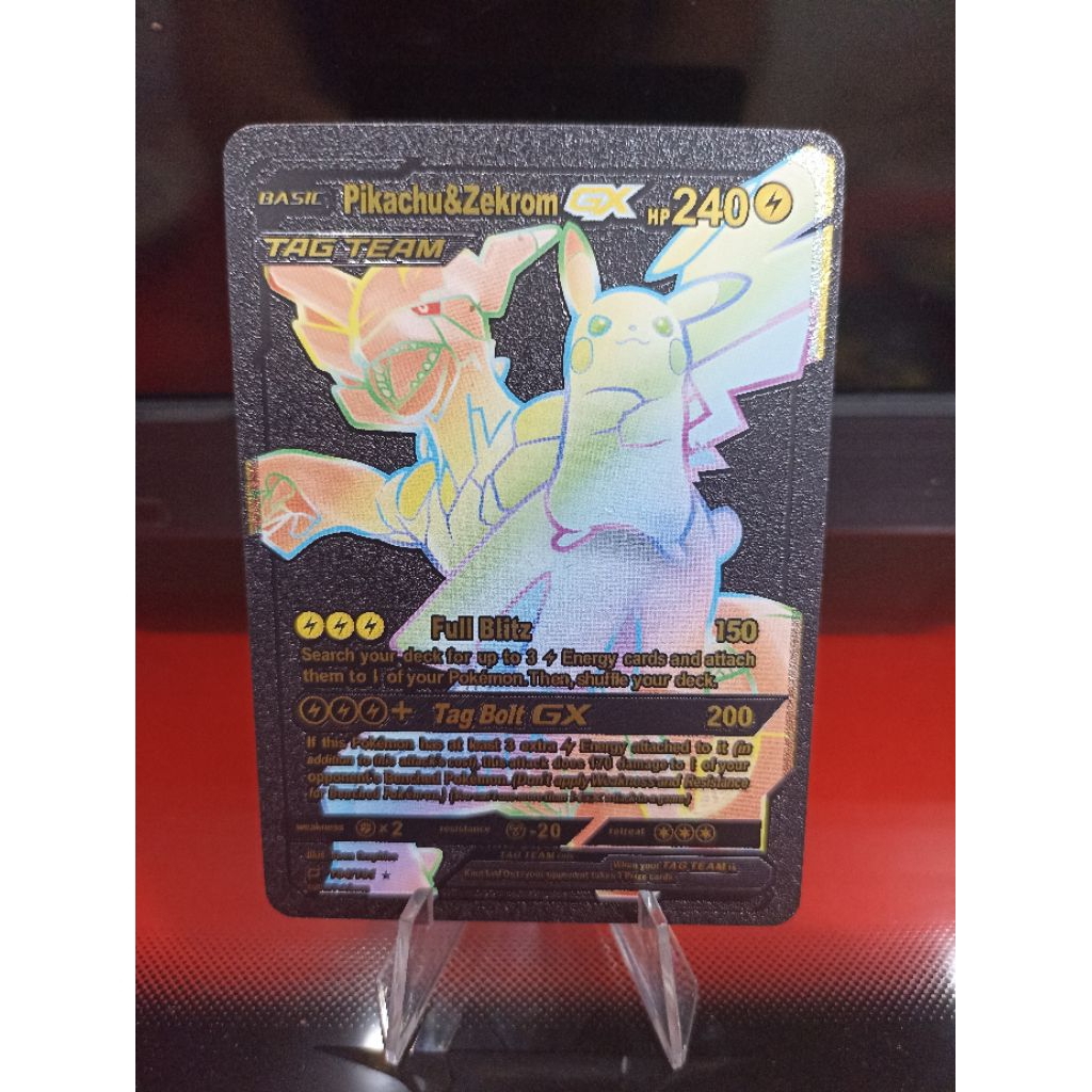 Kartu Pokemon Pikachu & Zekrom Black Card