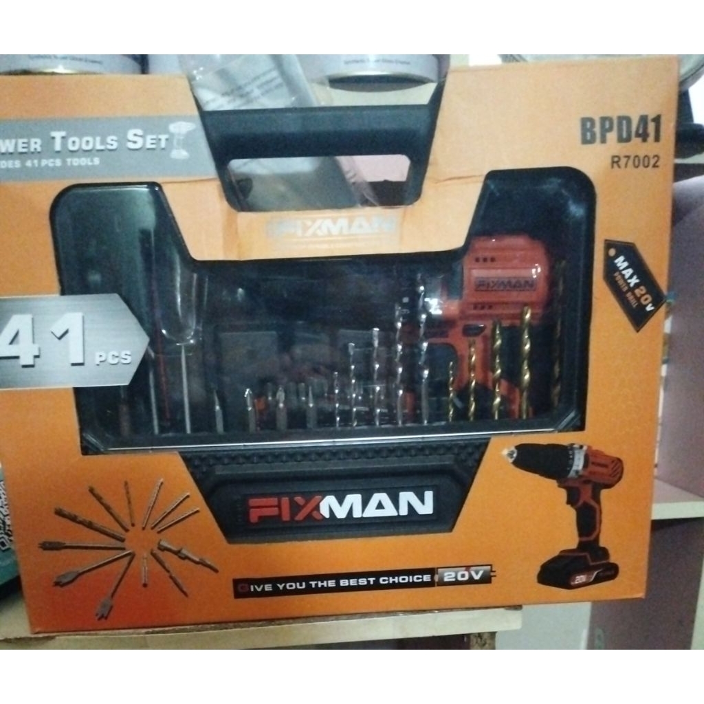 Bor batre fixman 20 volt batre li-ion satu set mata bor original