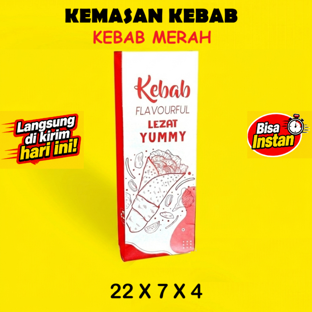 [KEBAB MERAH] Kantong Kemasan Kebab Kemasan Corndog Kemasan Hottang Kemasan Hot Dog Paperbag Makanan