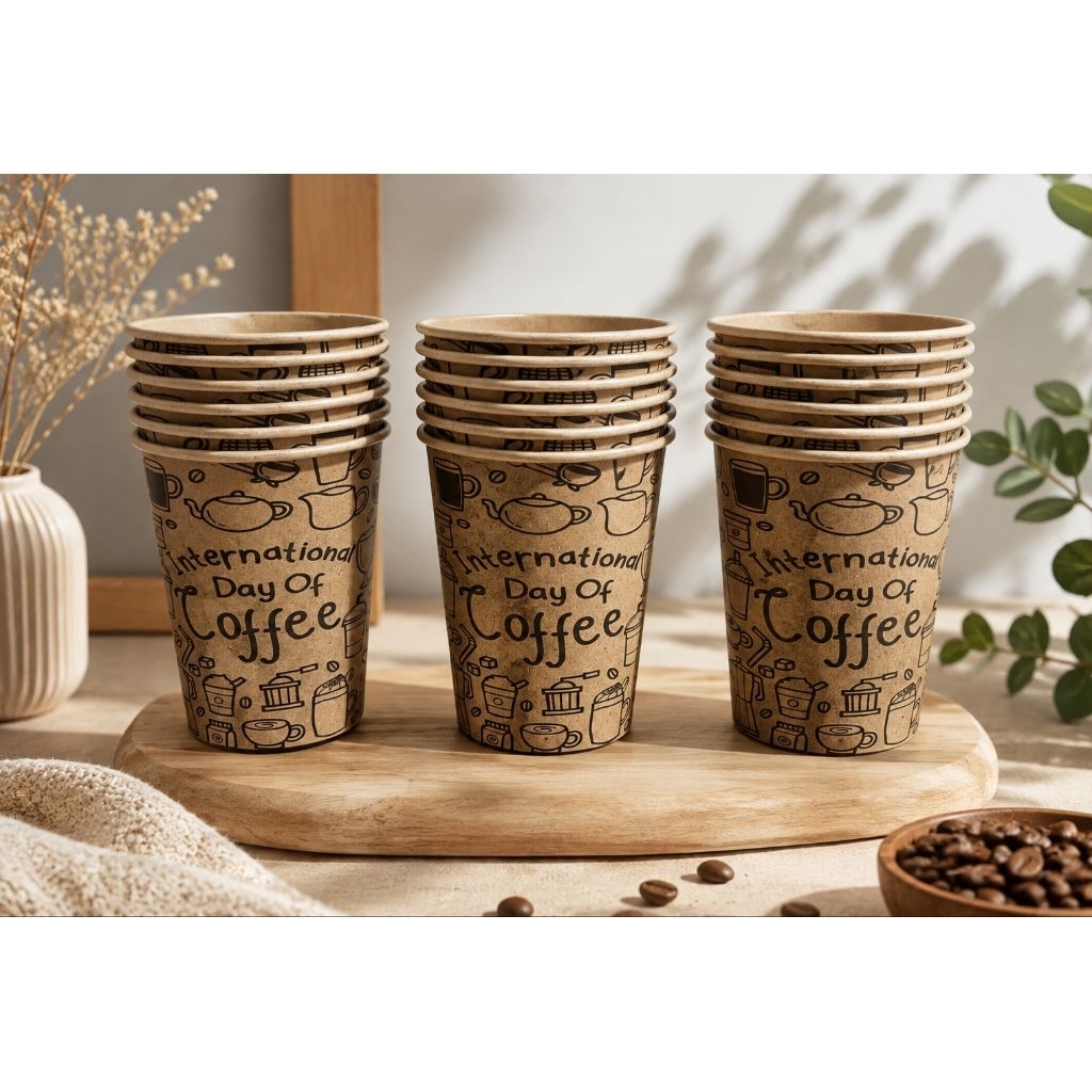 PAPER CUP CRAFT 9OZ / HOT CUP 9OZ CRAFT PREMIUM