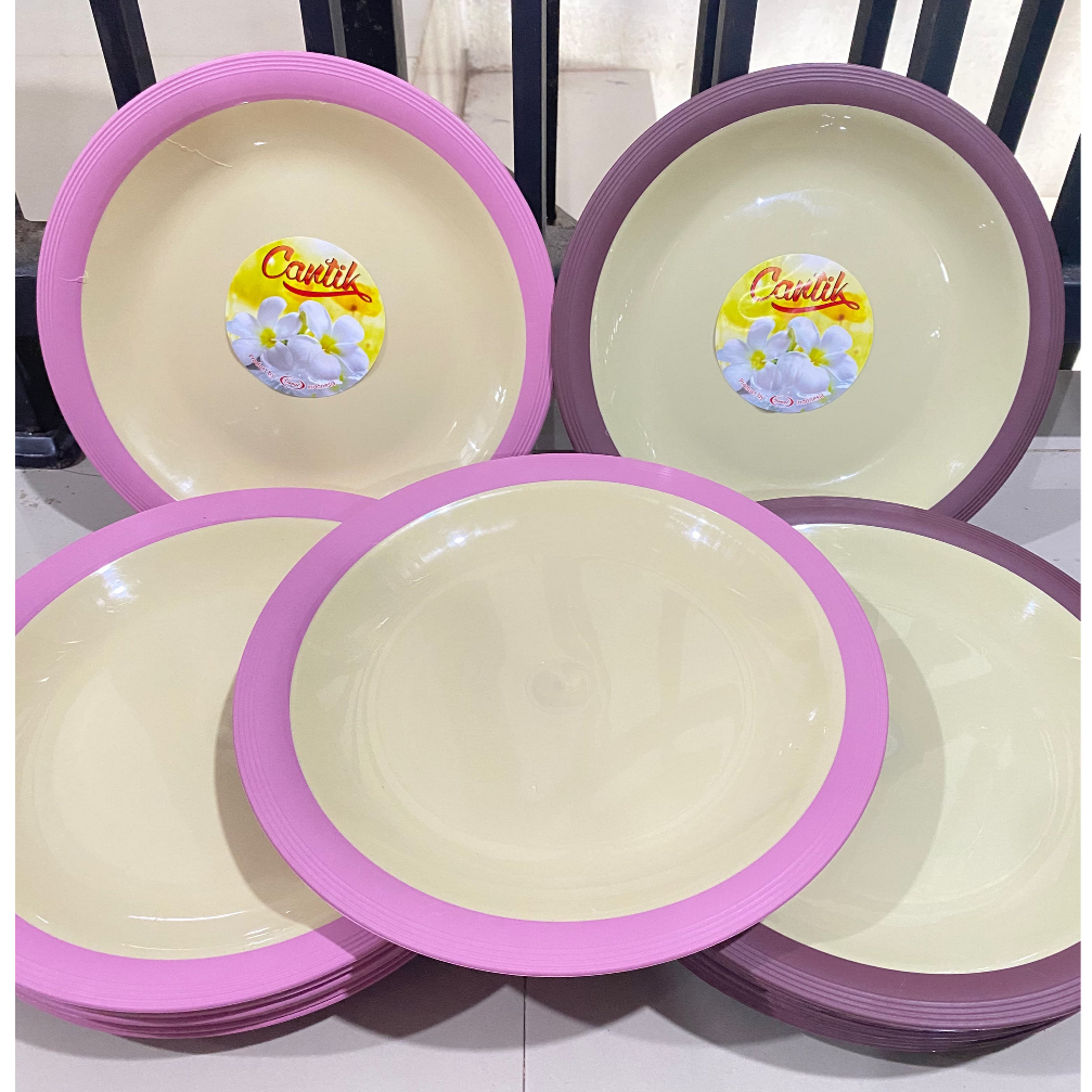 PIRING MAKAN PLASTIK CANTIK 1 LUSIN