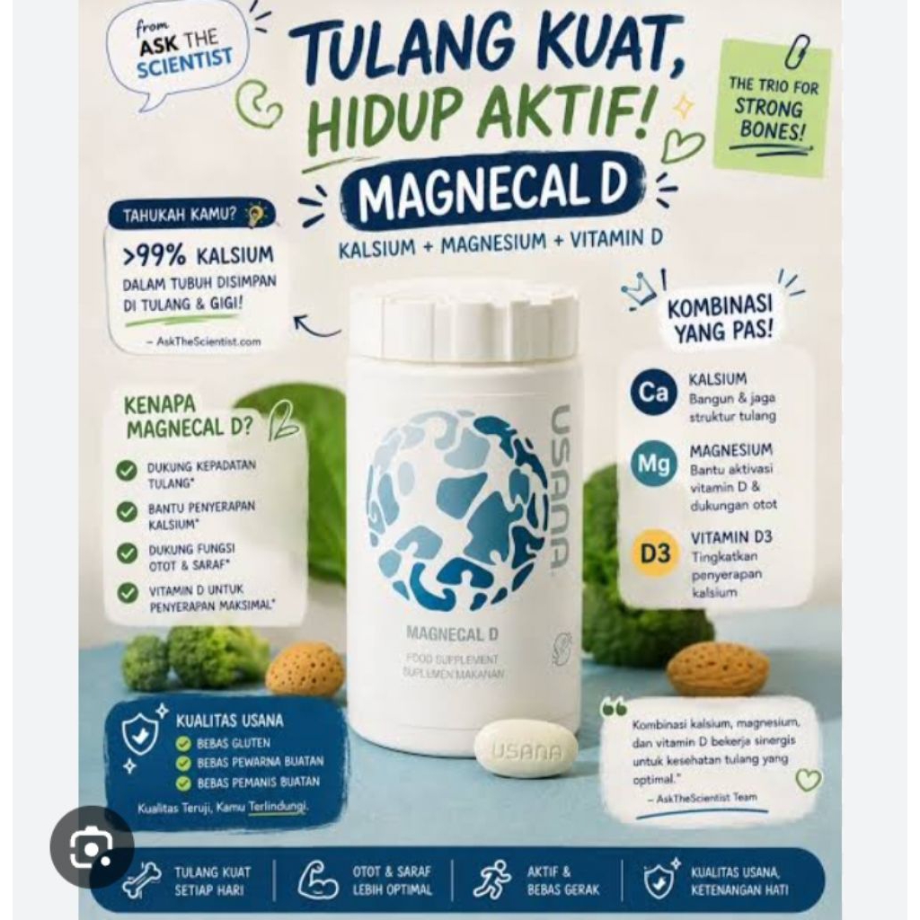 Baca Deskripsi | USANA Magnecal D isi 112 Tablets