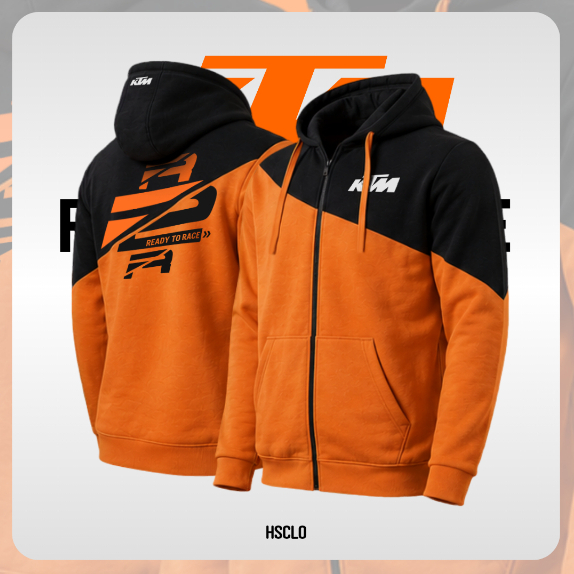Jaket Motor XS-5XL KTM Racing Hoodie Zipper MX Motocross Trail Motogp Factory Racing Hoodie Zipper B