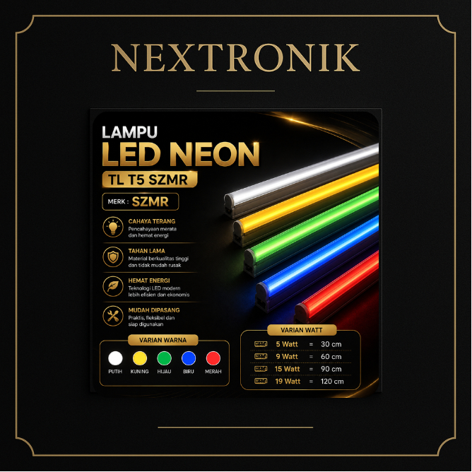 SZMR || Lampu T5 LED Neon Tube 5 Watt - 19 Watt / 30 cm - 120 cm