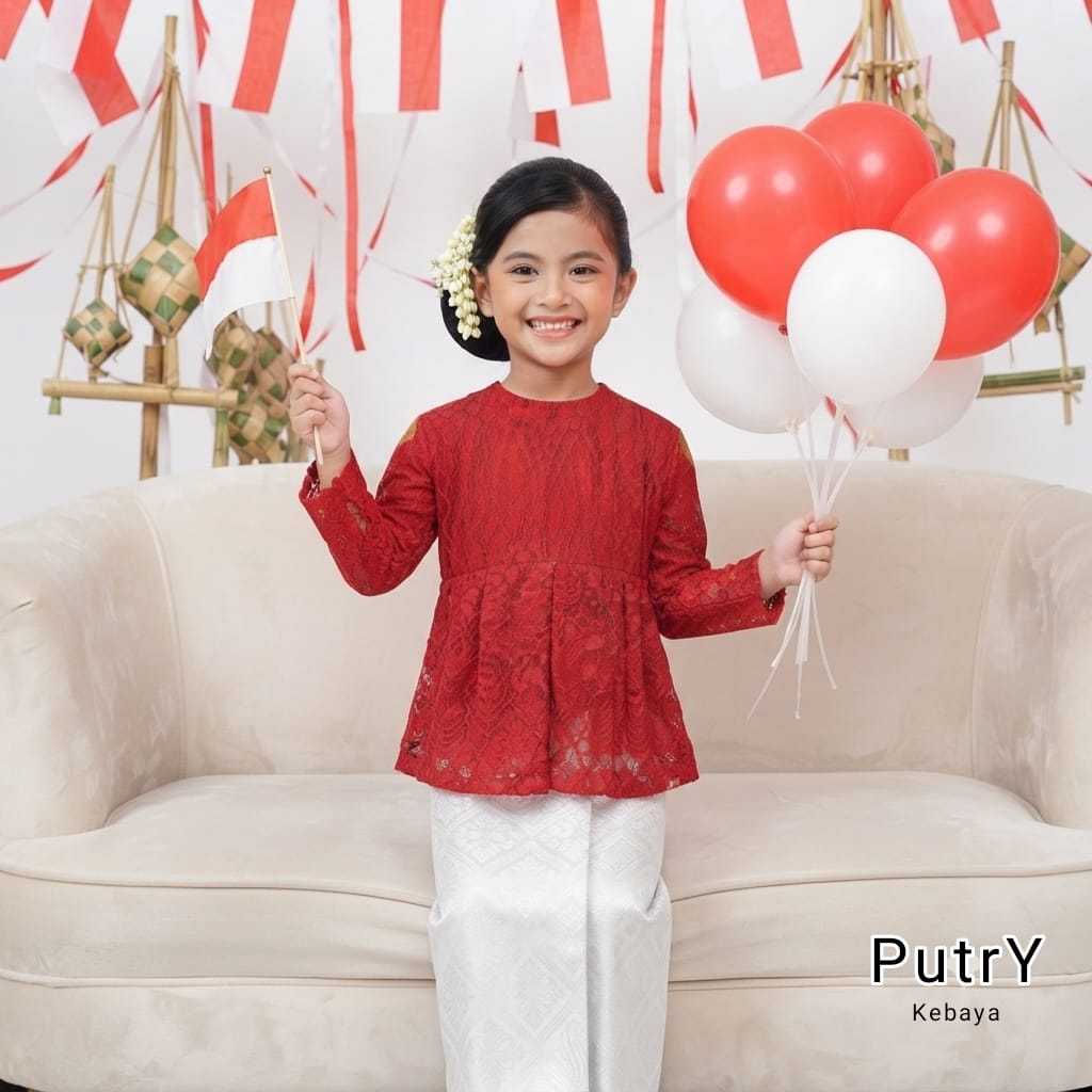 Kebaya Anak Merah Putih Kemerdekaan 17 Agustus | Kebaya Kartini Anak | Setelan Kebaya Nasional
