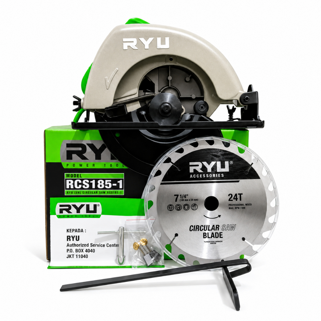 RYU Mesin Gergaji Circular Saw Potong Kayu 7 Inch RCS 185-1 Mesin Circle Sirkel Serkel SUPER TAJAM