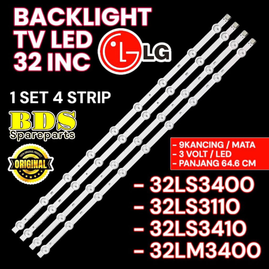 Backlight tv led LG 32 inch 32ls3400 32ls3110 32ls3410 32lm3400 untuk tipe BACKLIGHT TV LED LG 32 IN