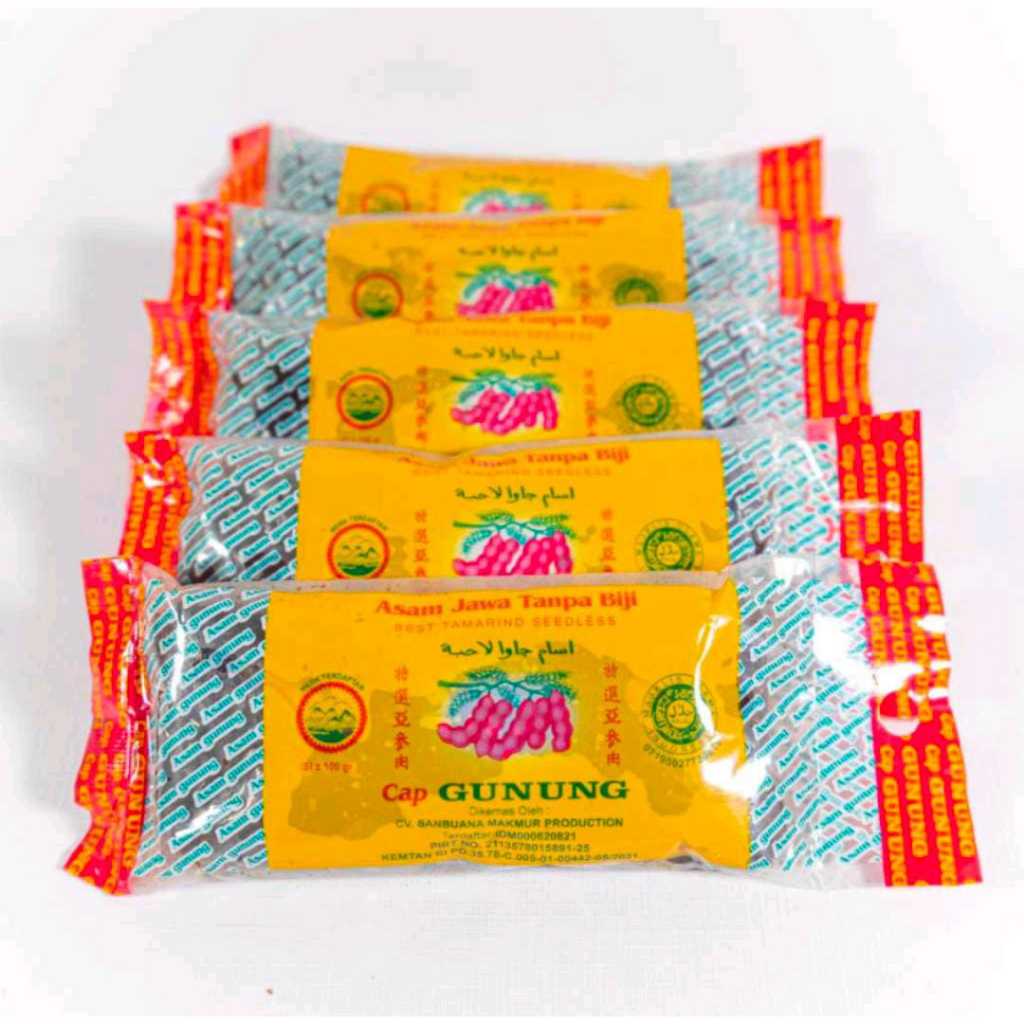 Asam Jawa Daging 100gr | Asam Jawa Tanpa Biji | Asam Jawa Cap Gunung