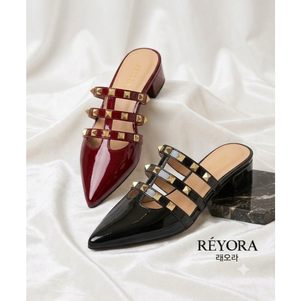 REYORA Sepatu Sandal Mules Mewah Korea JOLINE