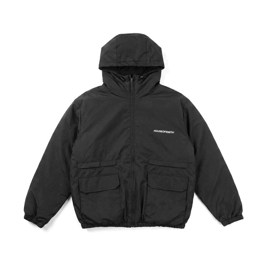 House of Smith TSM Jaket Pria - Courier Utility Windbreaker Jacket Black - Windbreaker Jacket