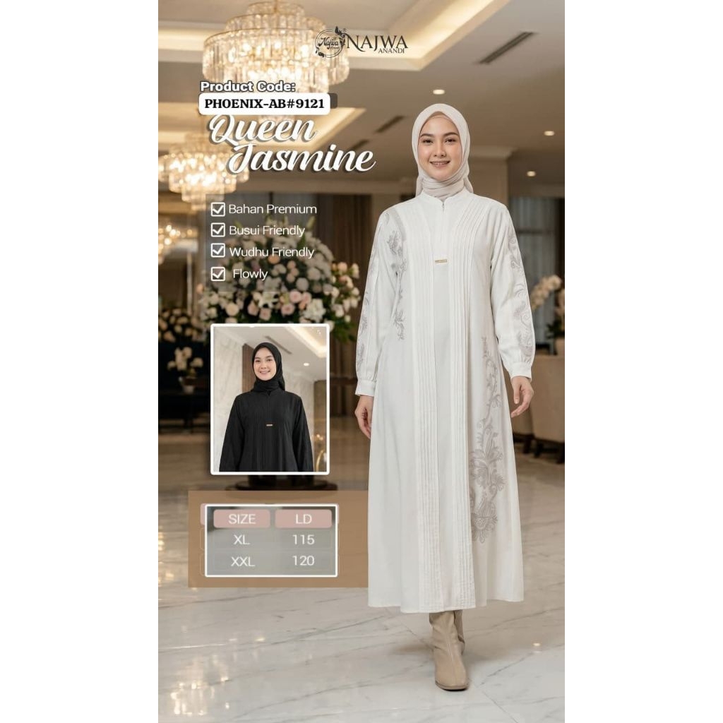Midi Dress Jumbo premium Bordir kancing dada By Najwa