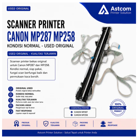Scanner Unit Canon MP287 MP258 Original Bekas Used Original Scanner Assembly Canon MP287 MP258 Kondi
