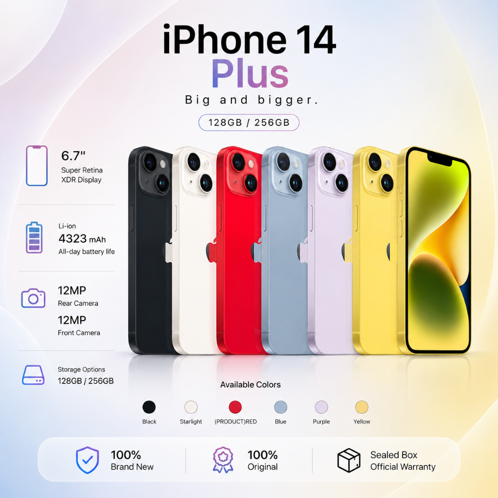 IPhone14 Plus  [128GB/256GB] FullSet (100% Original | Ibox ) Second like New - Garansi 12 Bulan