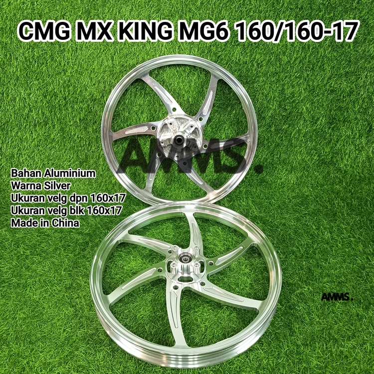 VELG CMG MOTOR MX KING MG6 160/160 RING 17 SILVER ; HITAM