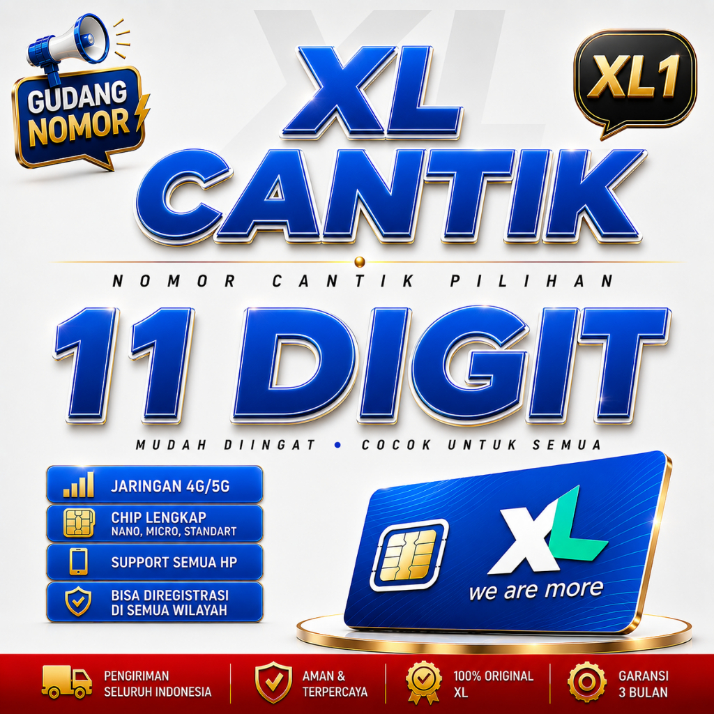Kartu Perdana Nomor Cantik XL 4G Lte 11 Digit 10 Digit