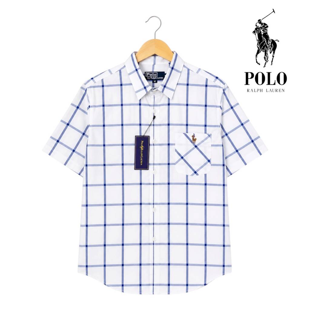 Kemeja Lengan Pendek Polo Rlp Laurend/Kemeja Motif Pria/Kemeja Kotak-Kotak Pria