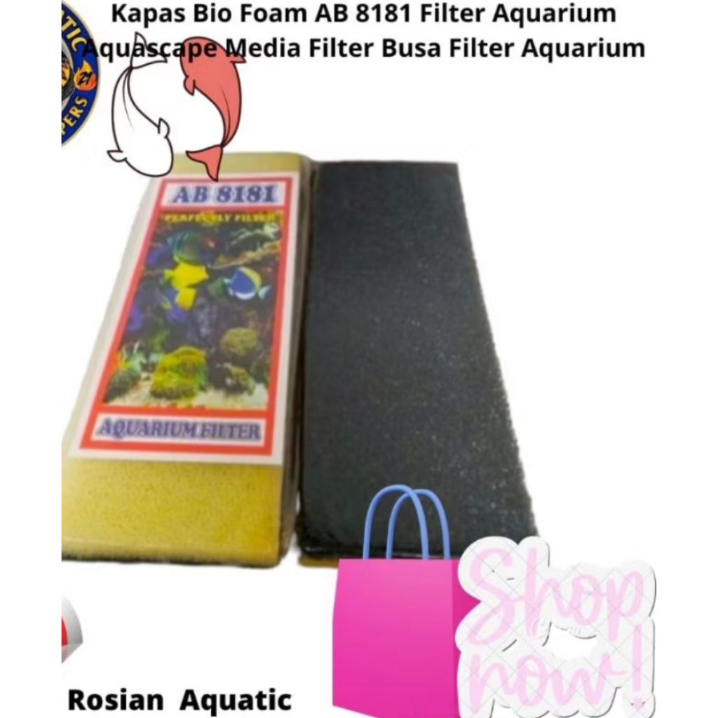 Hitam kuning Kapas Bio Foam AB 8181 Filter Aquarium Aquascape Media Filter Busa Filter Aquarium