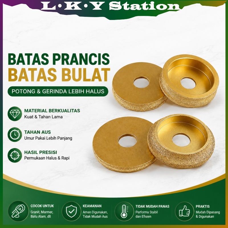 Mata Gerinda Diamond Bullnose Round Frances 10mm Lengkung Setengah Lingkaran Mata Pinggul Granit