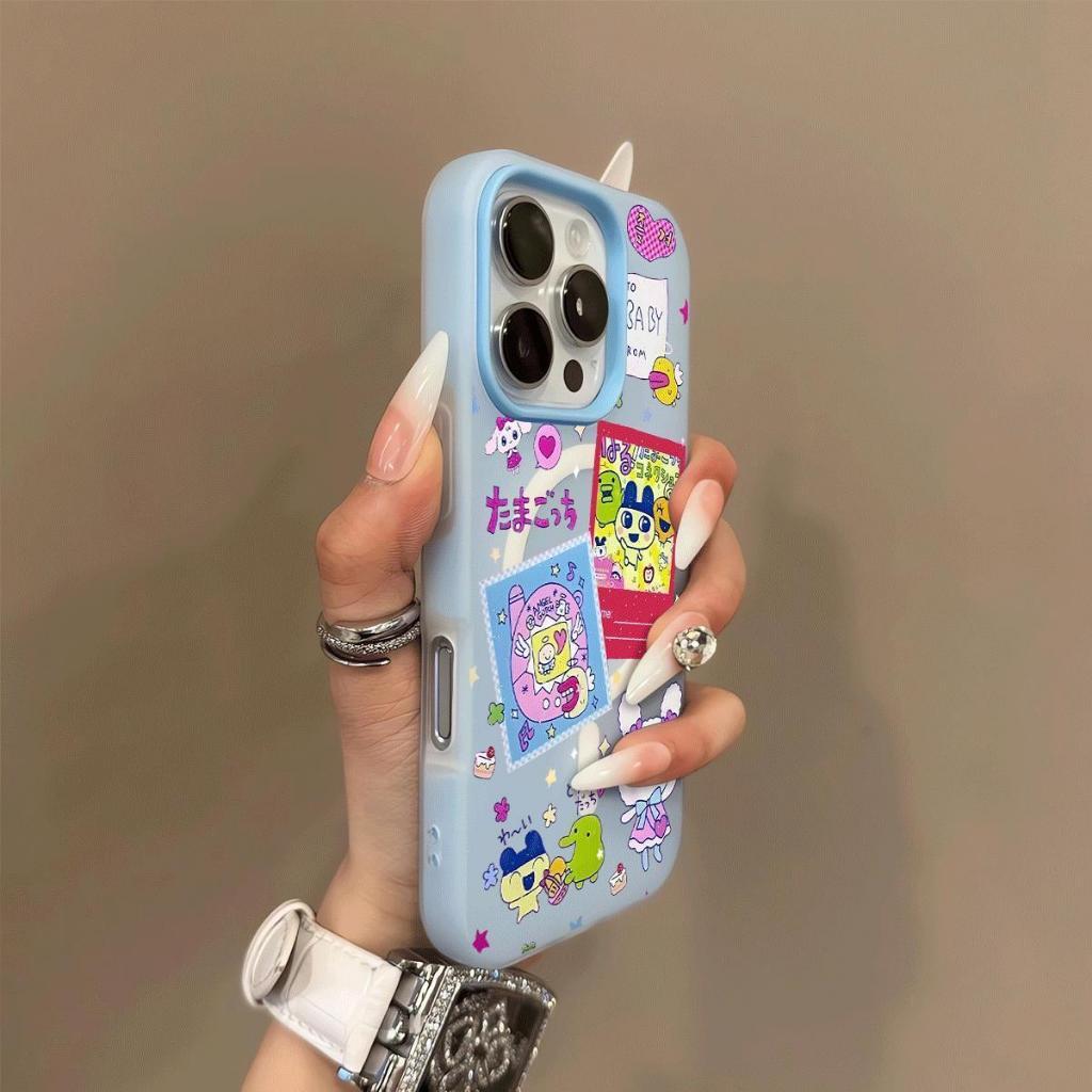 Case Vivo iQOO Motif Tamagotchi 2in1 Jelly Case Anti Kuning Shockproof Premium Casing HP Y05 Y11d Y1