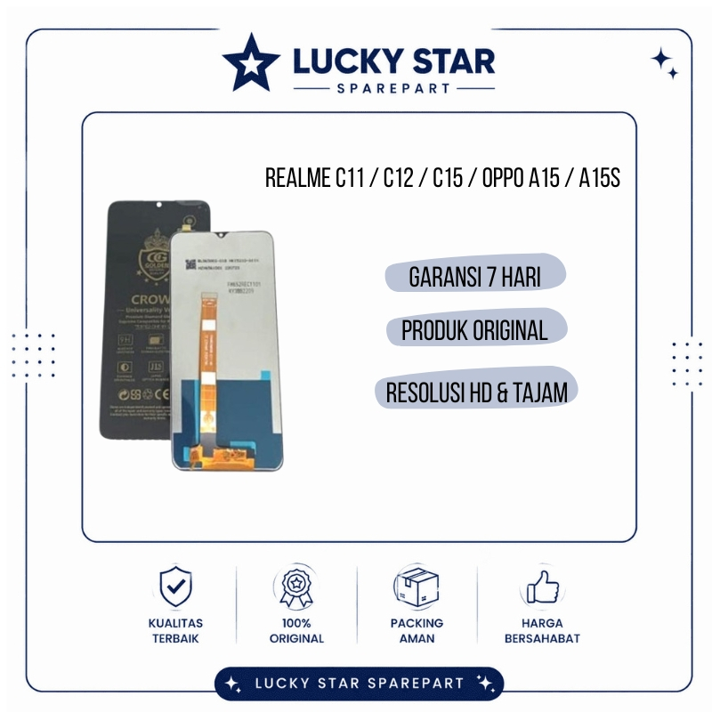 LCD TOUCHSCREEN REALME C11 / C12 / C15 / OPPO A15 / A15S - ORIGINAL COMPLETE FULLSET / LCD REALME C1