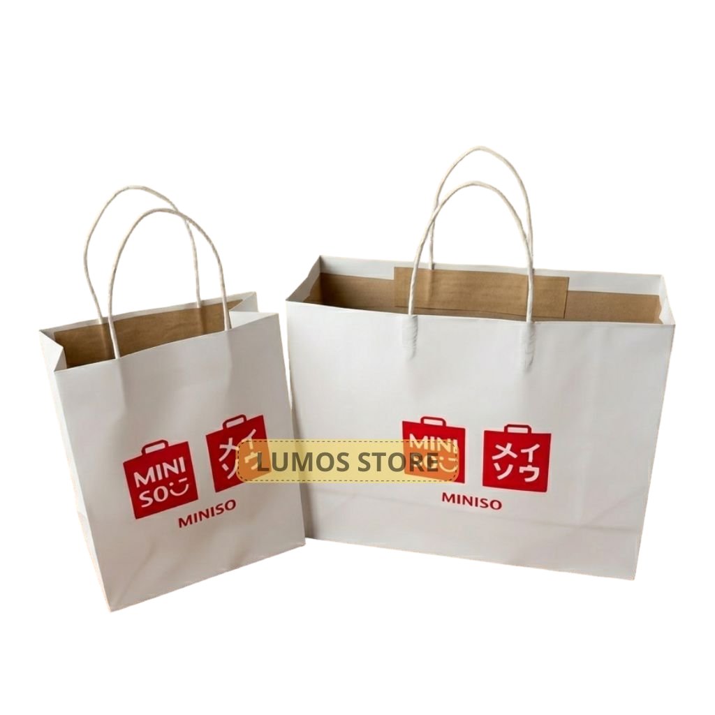 Paper Bag Miniso Putih Tas Kado Hadiah Hampers
