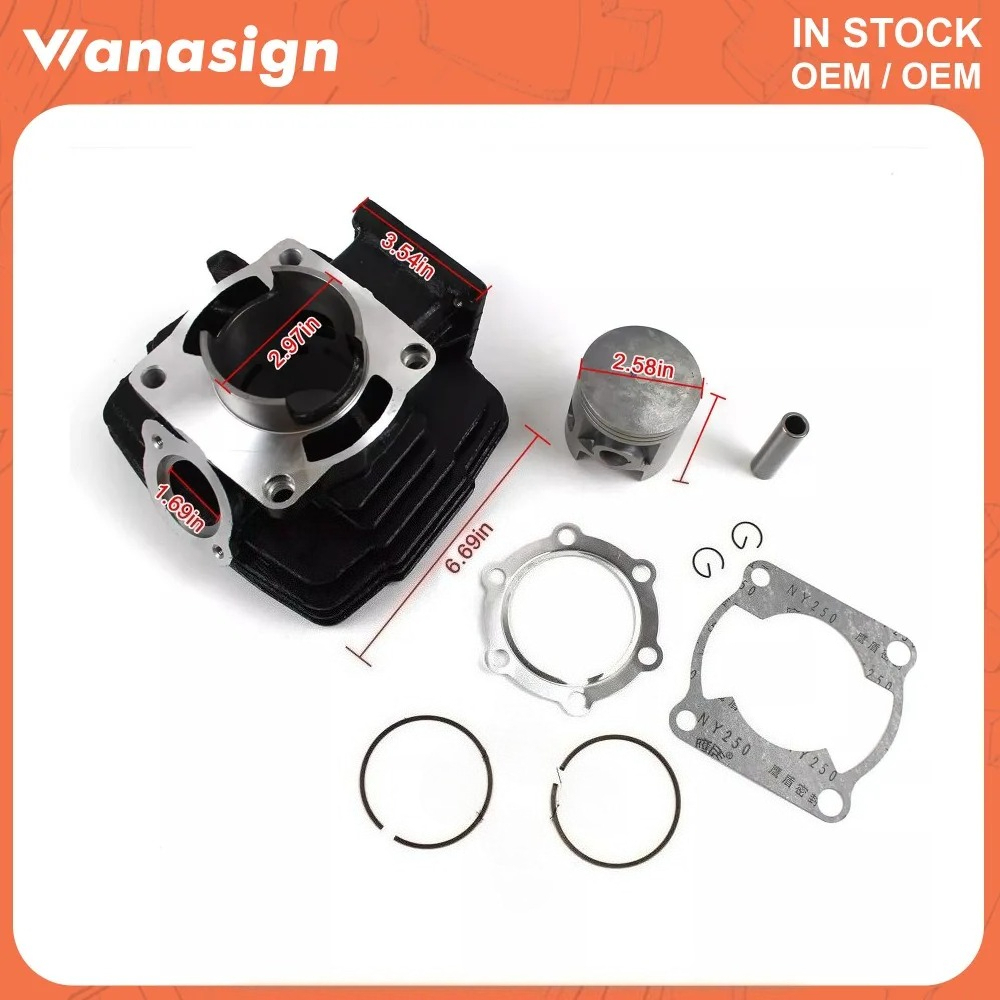 NEW Motorcycle Cylinder 66mm Piston Gasket Top End Rebuild Kit For Yamaha DT175 DT175H DT175G 1978-1
