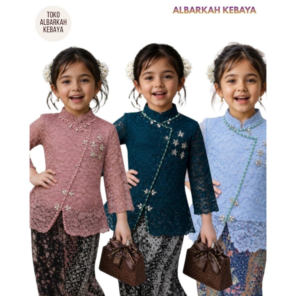 KEBAYA JANGGAN ANAK BROKAT FULL PAYET PREMUIM SET TUNIK KEBAYA ANAK