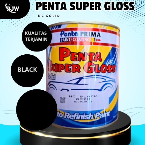 Cat Penta Super Gloss Solid NC BLACK -Cat Mobil Motor Sepeda