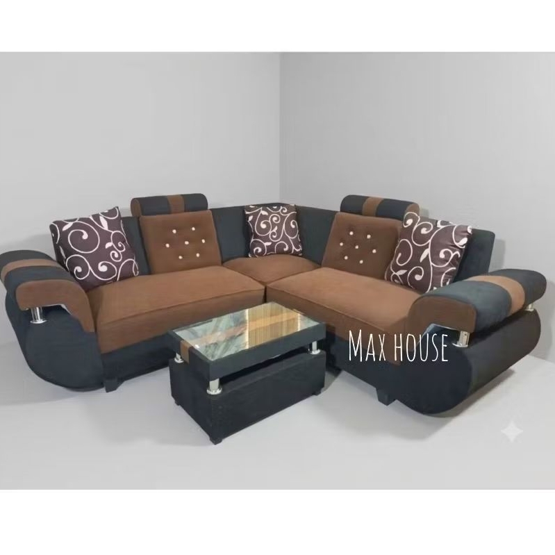 SOFA L MINIMALIS / SOFA L SUDUT/ SOFA MINIMALIS / SOFA L MODERN KAIN BLUDRU / SOFA L SUDUT ANGSA FUL