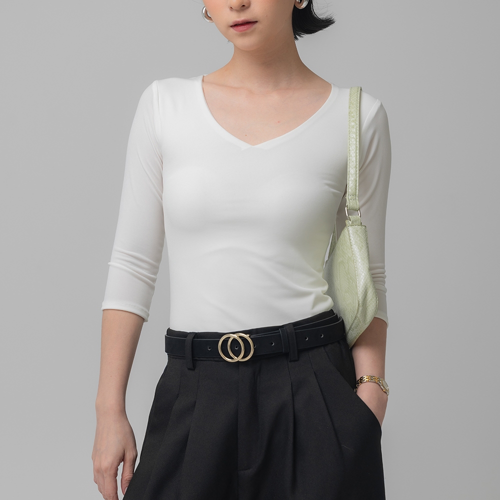 Evertops -1.0 | Vinna 3/4 Sleeve Top (V Neck)
