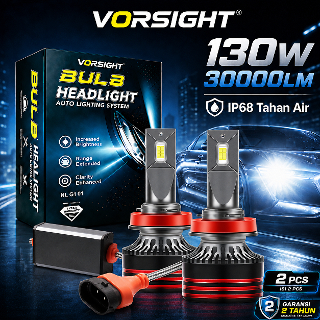 Lampu LED H11 Mobil Foglamp 130W Putih Fokus Sepasang untuk Fortuner Yaris