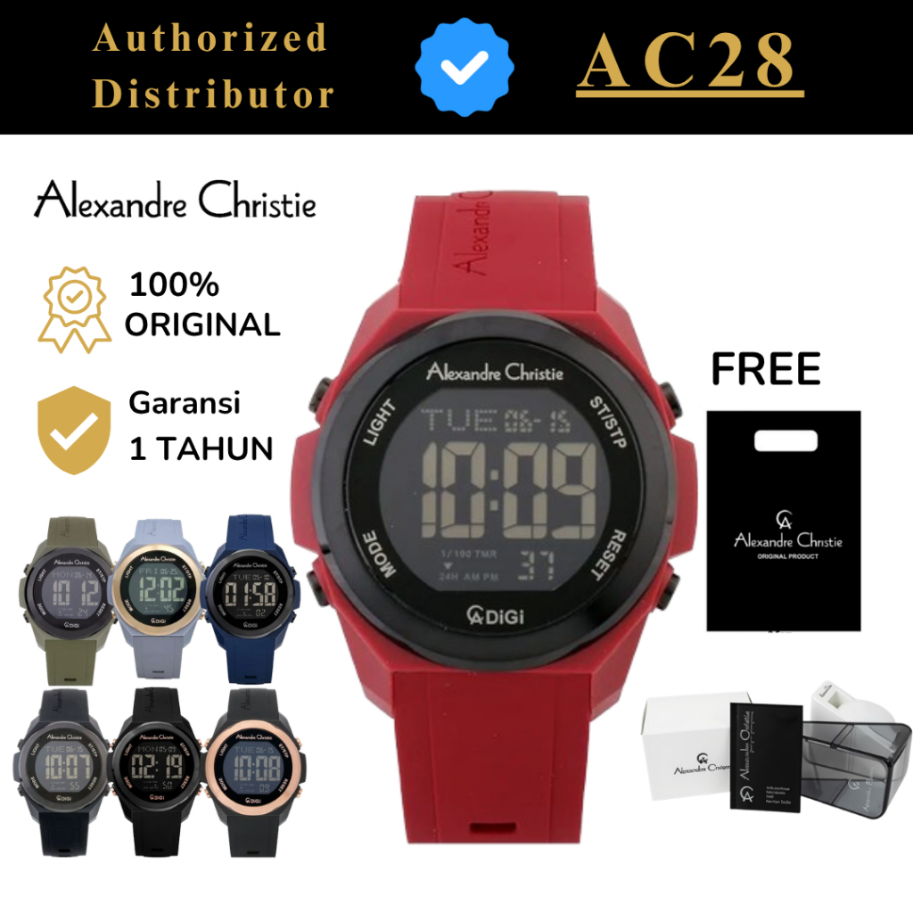 JAM TANGAN PRIA / WANITA ALEXANDRE CHRISTIE AC 9342 / AC9342 RUBBER ORIGINAL GARANSI 1 TAHUN