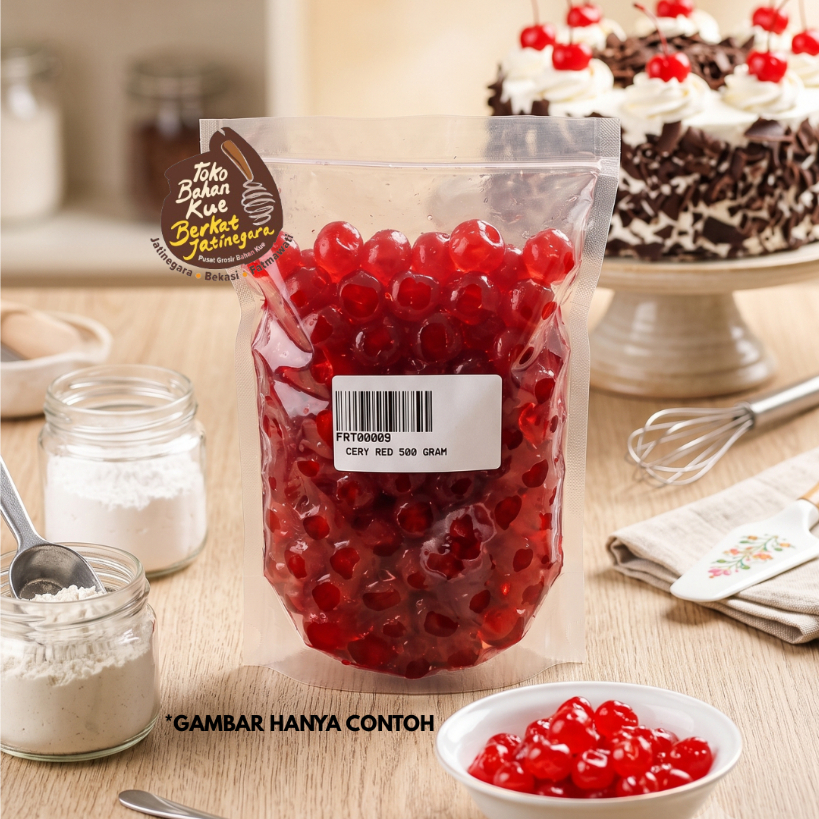 CERY RED / BUAH CERI MERAH / TOPPING / HIASAN KUE/500 GR