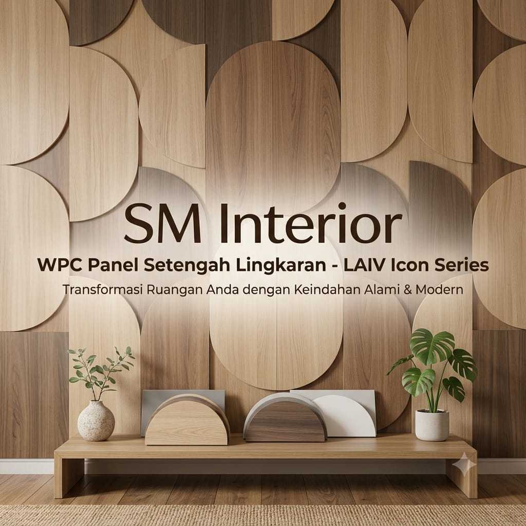 WPC Wallpanel LAIV Icon Series Curved Kisi Kisi Lengkung Dekorasi Backdrop TV Interior Tahan Air