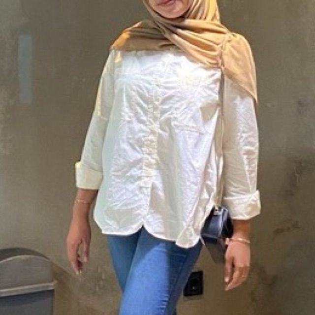 preloved kemeja soft yellow