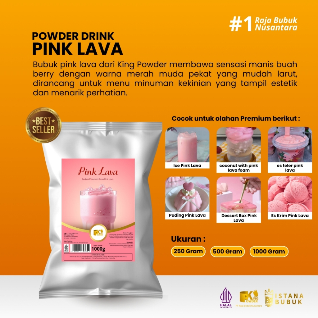 Bubuk Minuman Pink Lava 1KG Powder Drink Pink Lava Murah Dan Berkualitas