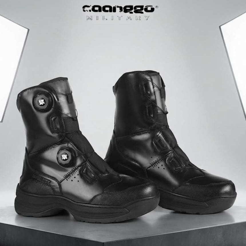 Caanggo - Sepatu PDL Kulit Model Terbaru Movele Tactical Outdoor Tali Putar