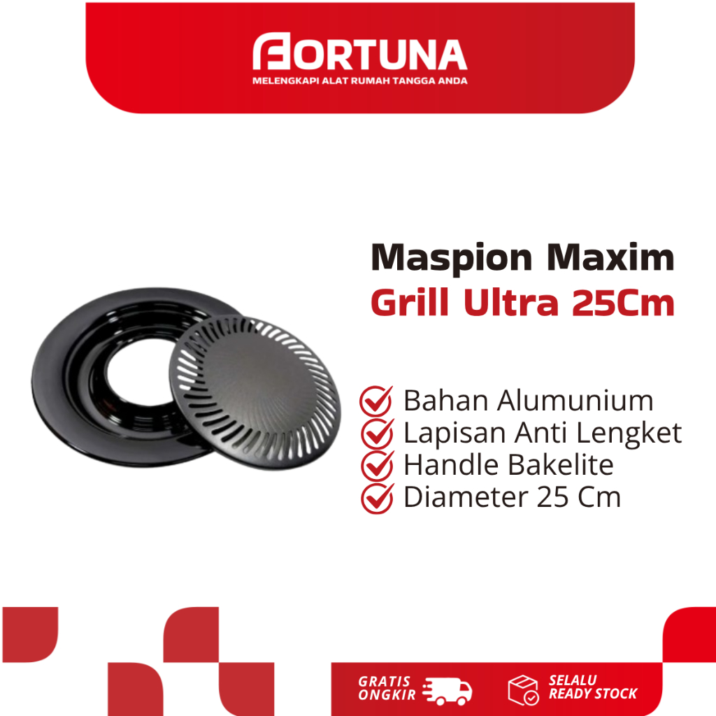 Maspion Maxim Grill Ultra 25cm Grill Pan Anti Lengket Wajan Panggang Premium