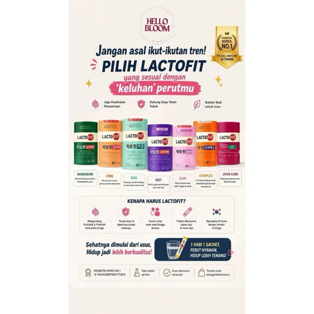 LACTO FIT Probiotik Korea untuk Pencernaan Sehat & Daya Tahan Tubuh (TANPA KALENG) // Lactofit Diet,