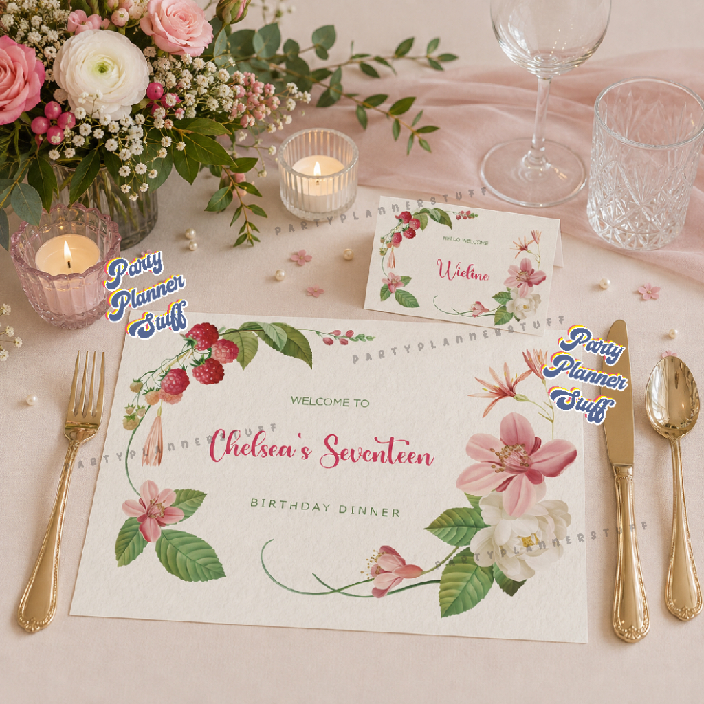 Table set table decor berry sweet berry / table decor happy sweet seventeen / table decor happy swee