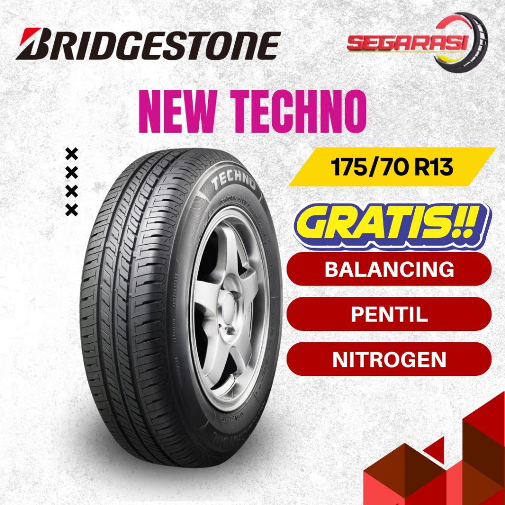 BRIDGESTONE TECHNO 175/70 R13 TUBELESS - BAN MOBIL BRIDGESTONE NEW TECHNO 175 70 R13 - BAN MOBIL BRI