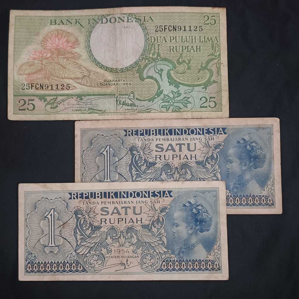 PAKET EKONOMIS SET 27 RUPIAH (25 dan 1 RUPIAH KERTAS ) KONDISI BEKAS/PERNAH DIPAKAI
