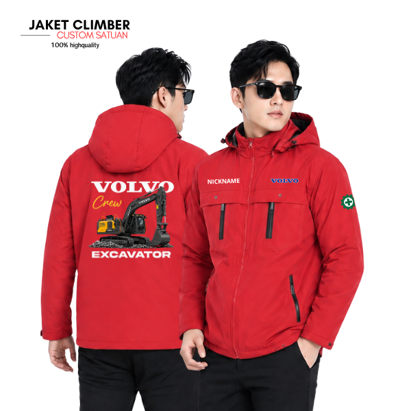 Jaket Pria Custom CREW EXCAVATOR VOLVO - Jaket Distributor Alat Berat Volvo