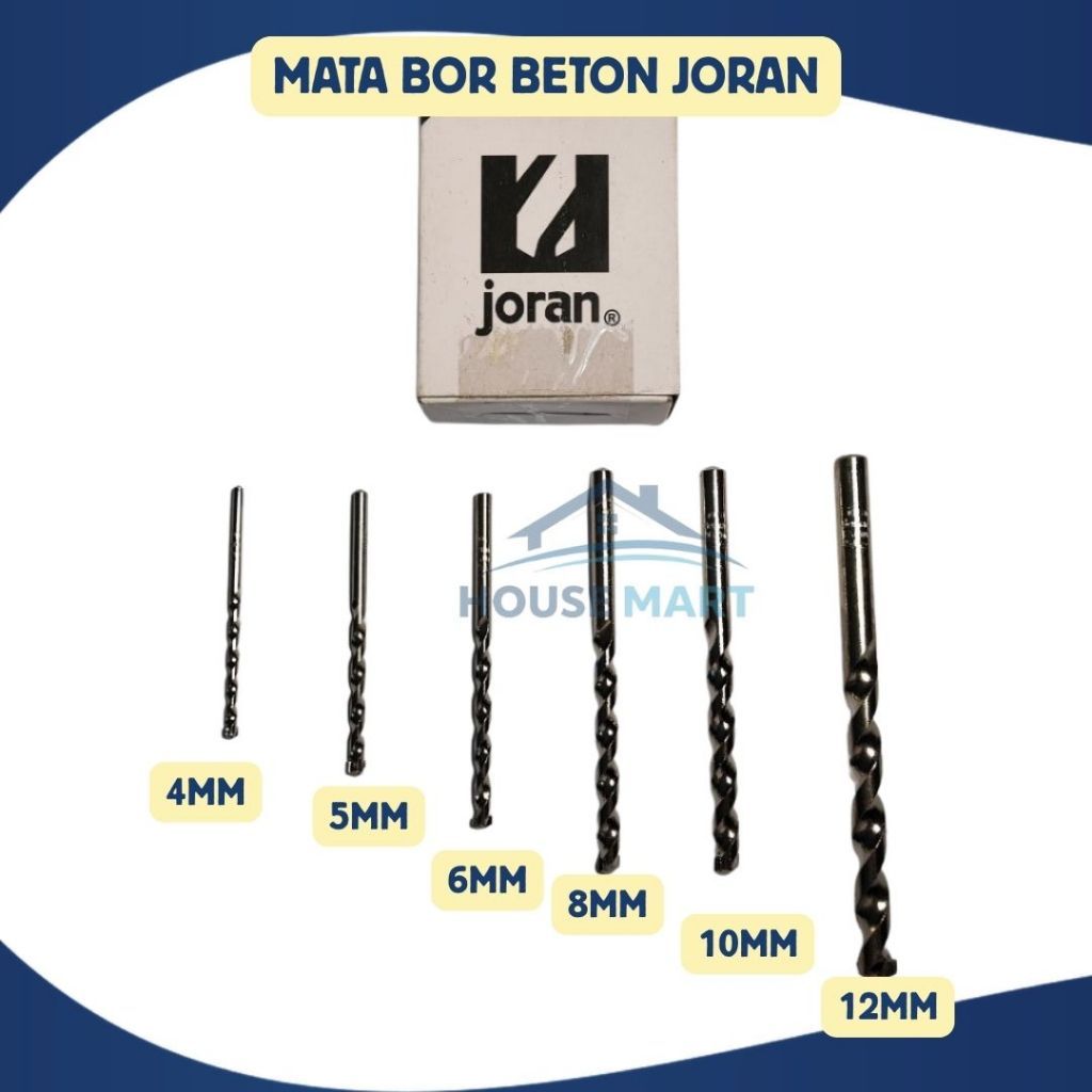 MATA BOR BETON JORAN 4MM 5MM 6MM 8MM 10MM MASONRY DRILL JORAN ASLI ORIGINAL / MATA BOR BETON 4MM  /M