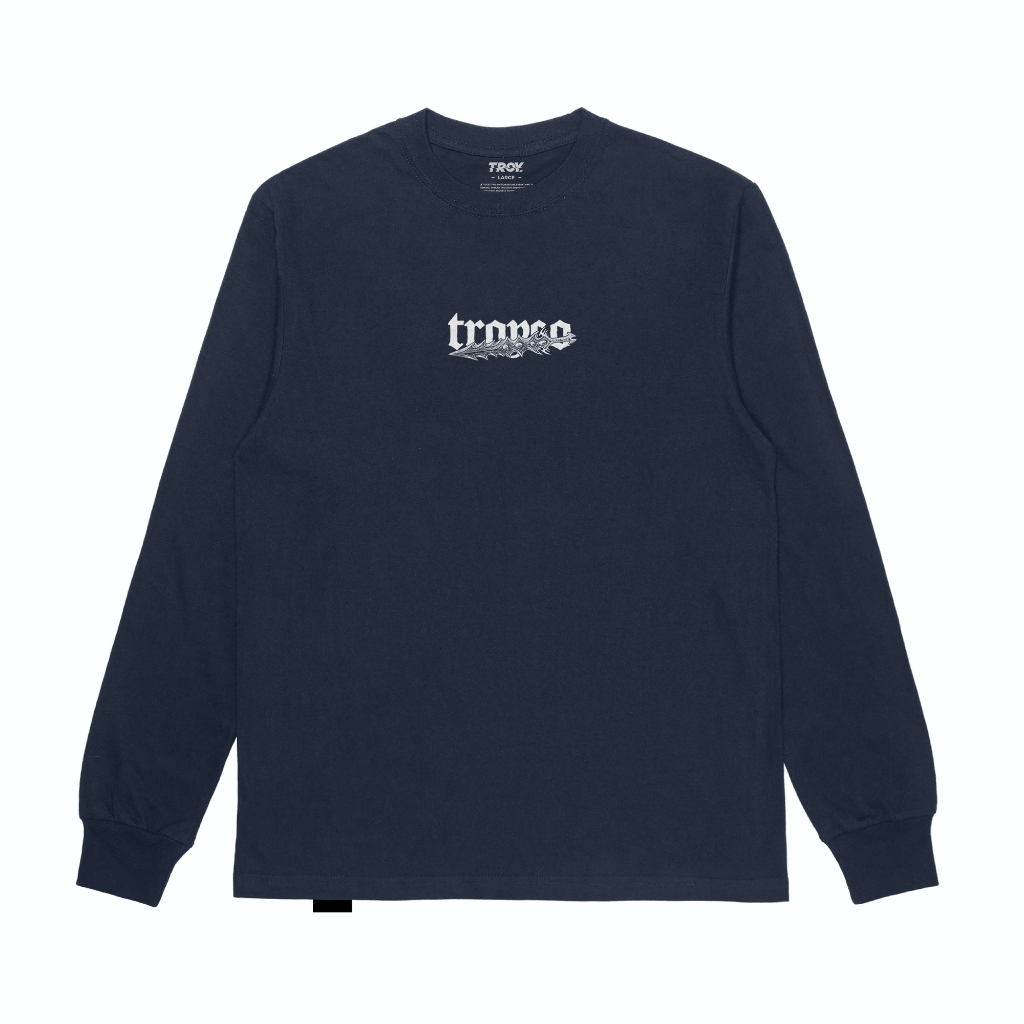 Troy Company Longsleeve T-Shirt Navy Catastrophe- Kaos Pria Lengan Panjang Biru Navy LSD 3680