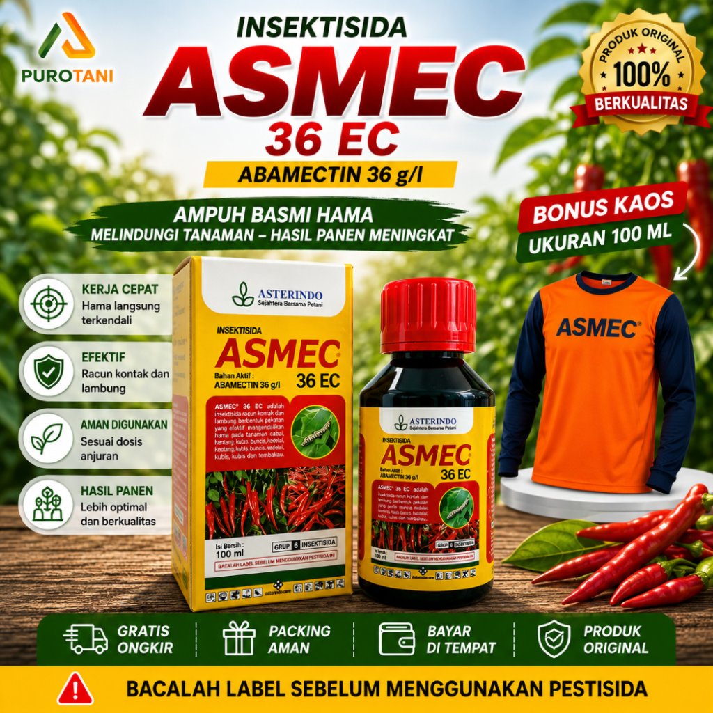 Insektisida Abamektin Asmec 36 Ec Anti Keriting 100 ML 50ml