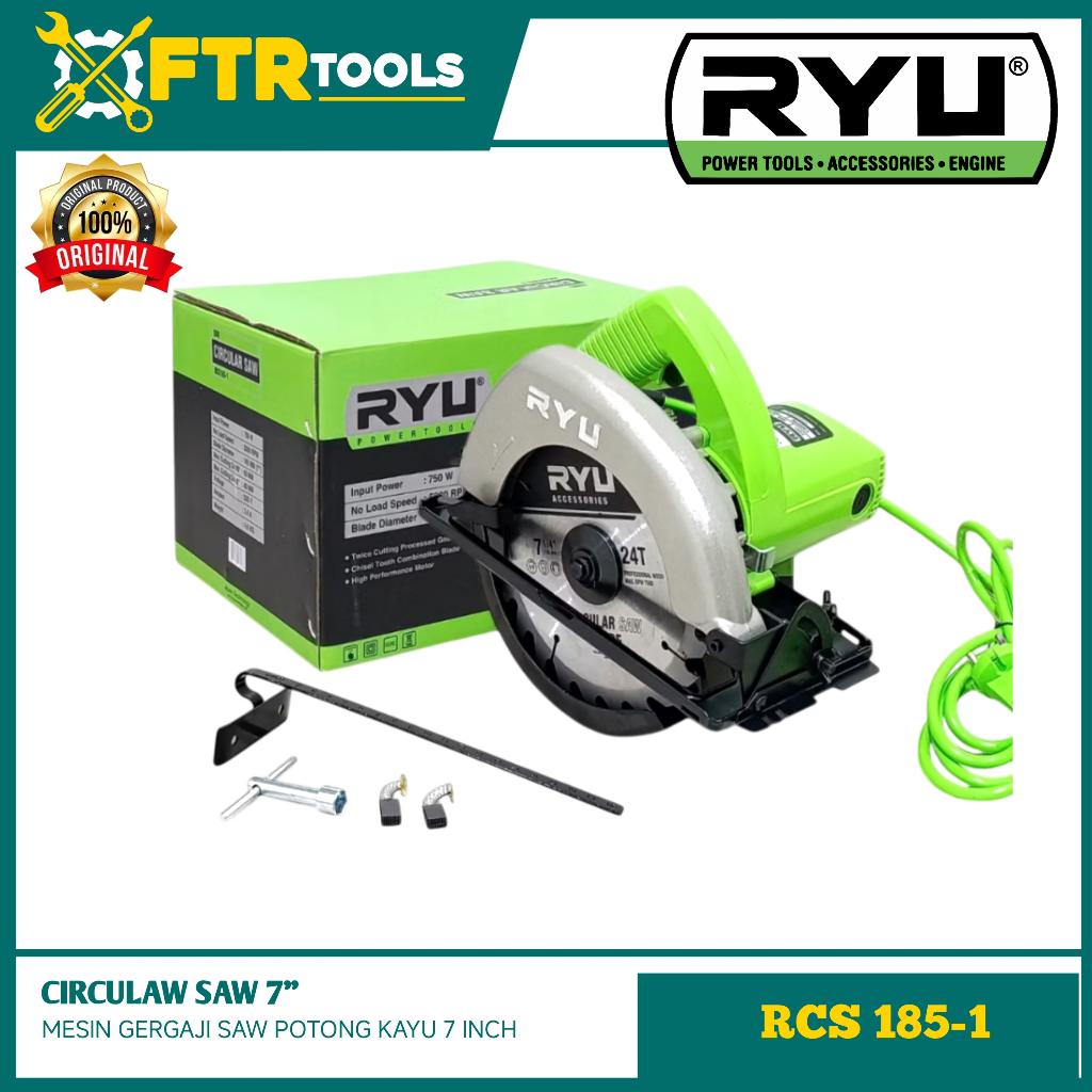 Mesin Gergaji Circular Saw Potong Kayu 7 Inch RCS 185-1 Mesin Circle Sirkel Serkel Super Tajam ORIGI
